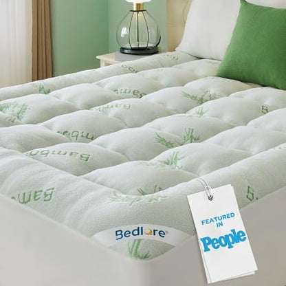 BEDLORE California King Mattress Topper, Thick Soft Pillow Top Bed Topper