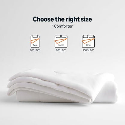 Amazon Basics Cooling Comforter, Temperature Regulating Blanket for Hot Sleepers, Summer & All Season Bedding, Lightweight, 68"x90", Twin, White
