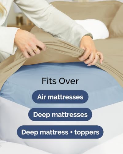 CGK Linens 2 Pack Extra Deep Twin XL Fitted Sheets - Beige