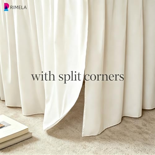 Dorm Room Bed Skirt Twin XL 42" Drop, College Split Corner Bedskirt, Ivory