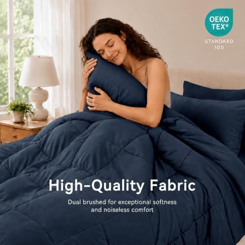 Anluoer Full Size Comforter Sets, 7 Piece Bed in a Bag Full Bedding Sets