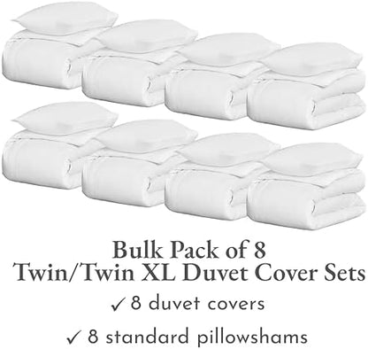 California Design Den 100% Cotton Sateen Twin XL Duvet Cover Set, White