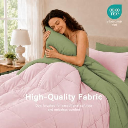 Anluoer Full Size Comforter Sets, 7 Piece Bed in a Bag Full Bedding Sets