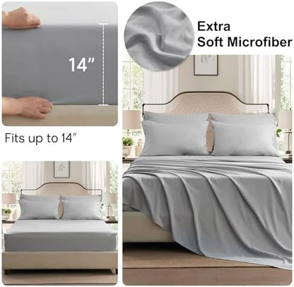 Anluoer Full Size Comforter Sets, 7 Piece Bed in a Bag Full Bedding Sets
