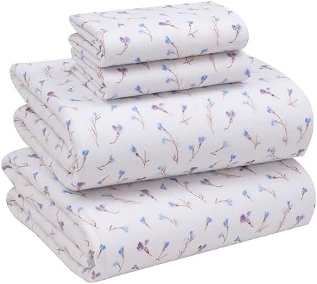 RUVANTI Flannel Sheets Set King Size, Navlight