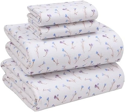 RUVANTI Flannel Sheets Set King Size, Navlight