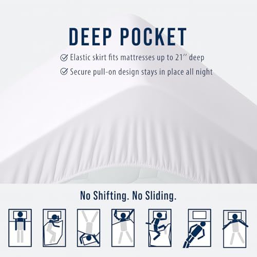 OLANLY Queen Quilted Fitted Mattress Pad – Soft Pillow Top Mattress Topper, Down Alternative Fill, Cooling Comfort Breathable Mattress Cover, Machine Washable Deep Pocket Mattress Protector, White
