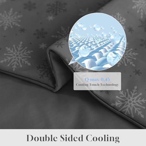 CHOSHOME Cooling Comforter Cooling Blanket, Q-Max 0.45 Cool Sleeping Summer Blanket for Hot Sleeper Night Sweats, Queen 90" x 90", Dark Grey