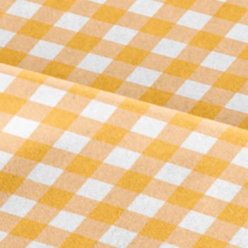 Twin XL 3 Piece Striped Sheet Set - Breathable & Cooling - Orange Gingham