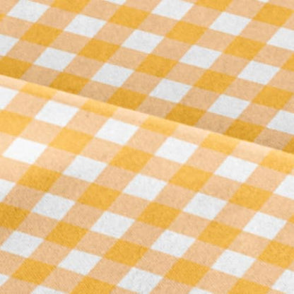 Twin XL 3 Piece Striped Sheet Set - Breathable & Cooling - Orange Gingham