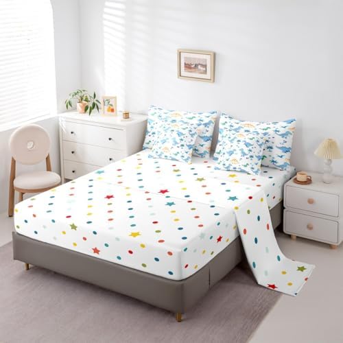 Feelyou Cute Dinosaur 7 Piece Bedding Set for Kids