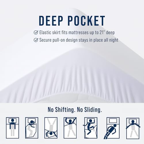 OLANLY Twin XL Quilted Fitted Mattress Pad, Down Alternative Fill, White