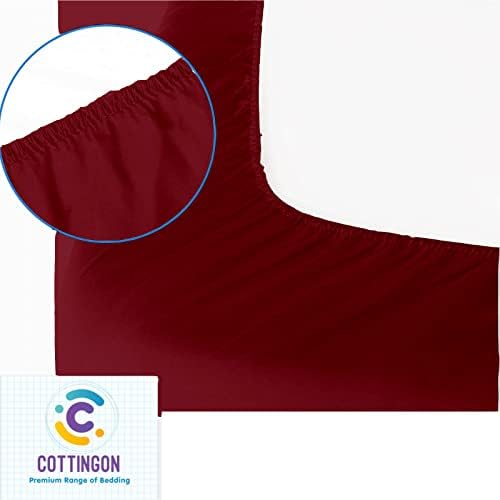 1 PC Top Split King Fitted Sheet for Adjustable beds, 34" Split, Burgundy