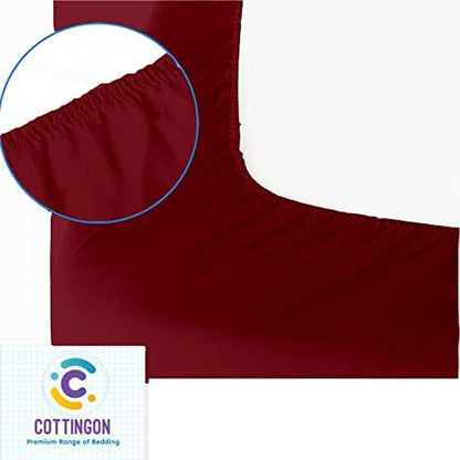 1 PC Top Split King Fitted Sheet for Adjustable beds, 34" Split, Burgundy