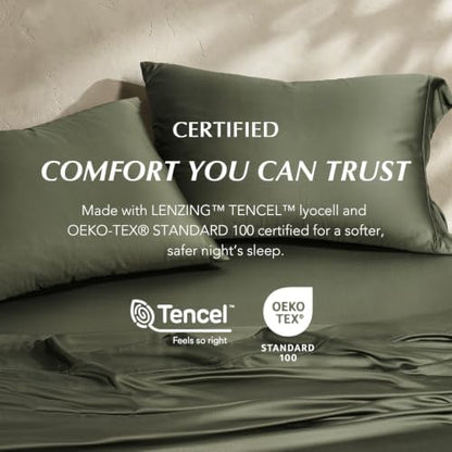 EverGrace Tencel™ Sheet Set, Breathable & Cooling, Queen, Dark Olive Green