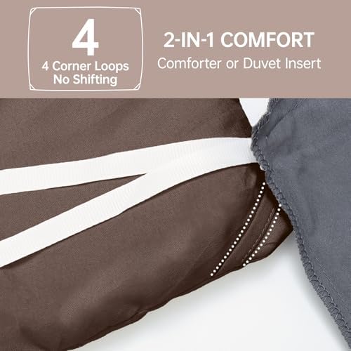 MUXHOMO California King Comforter Set, All Season Ultra Soft Down Alternative Bedding - 3 Piece Lightweight Bed Set Includes 1 Comforter (104"x96") and 2 Pillow Shams (20"x36"), Dark Brown