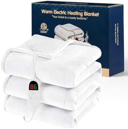 Heated Electric Blanket Full, Heating Blanket,72" x 84", Ivory White