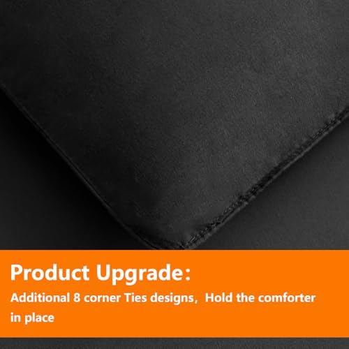 TAIMIT King Size Comforter Set - 7 Pieces, Bed in a Bag Bedding Sets with All Season Soft Quilted Warm Fluffy Reversible Comforter,Flat Sheet,Fitted Sheet,2 Pillow Shams,2 Pillowcases,Dark Grey