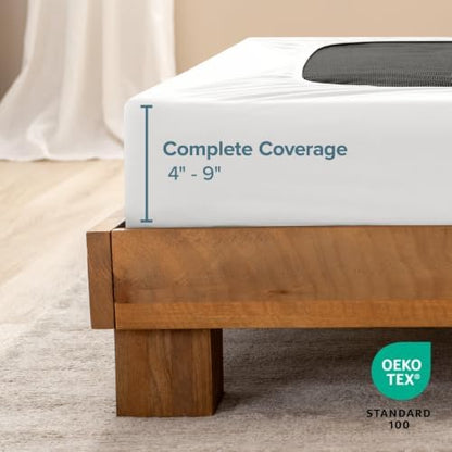 Bare Home Twin Size Box Spring Cover Wrap Around (Twin, Antique White)