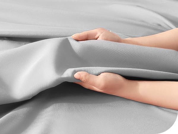 BYSURE Hotel Luxury Bed Sheets Set 4 Pieces(Twin, Light Gray) - Super Soft 1800 Thread Count 100% Microfiber Sheets with Deep Pockets, Wrinkle & Fade Resistant