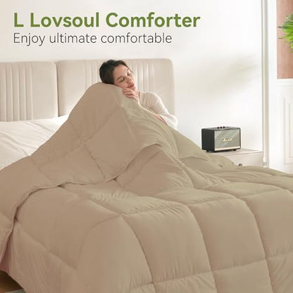 L LOVSOUL King Comforter Down Alternative Duvet Insert,106x90IN