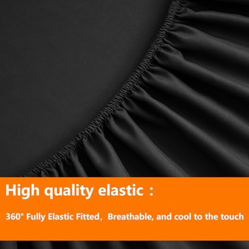 TAIMIT California King Comforter Set - 7 Pieces, Bed in a Bag Bedding Sets with All Season Soft Quilted Warm Fluffy Reversible Comforter,Flat Sheet,Fitted Sheet,2 Pillow Shams,2 Pillowcases,Black