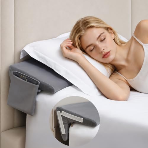 Vekkia Bed Wedge Pillow for Headboard Gap(Grey,King 76 in x 10 in x8 in)