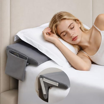 Vekkia Bed Wedge Pillow for Headboard Gap(Grey,King 76 in x 10 in x8 in)