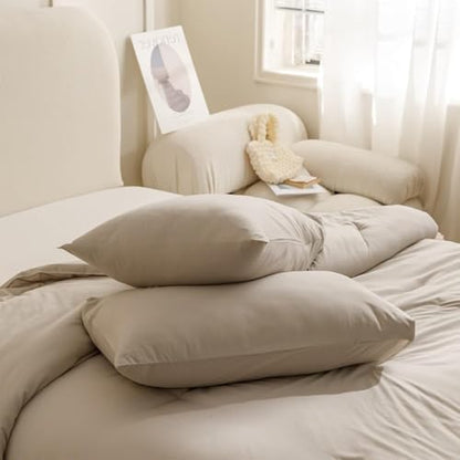 ROSGONIA Alaskan King Comforter, Oatmeal, 136x120 Soft Bedding Quilt