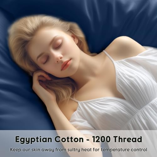 SONORO KATE 100% Egyptian Cotton Sheets,1200 Series,Queen Size