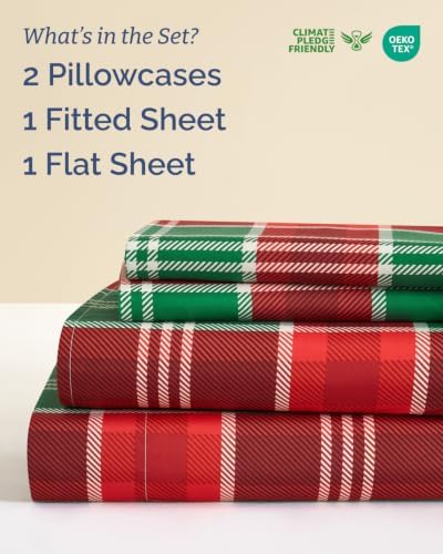 Christmas Sheet Set, Highland Tartan, Holiday Xmas Bedding Set - Full Size