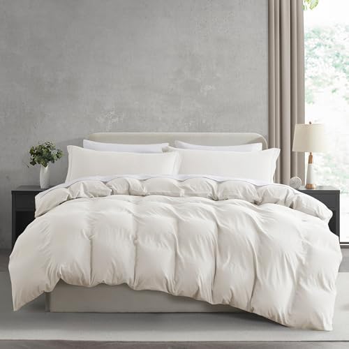 Hearth & Harbor Prewashed Queen Duvet Cover Set, Off White