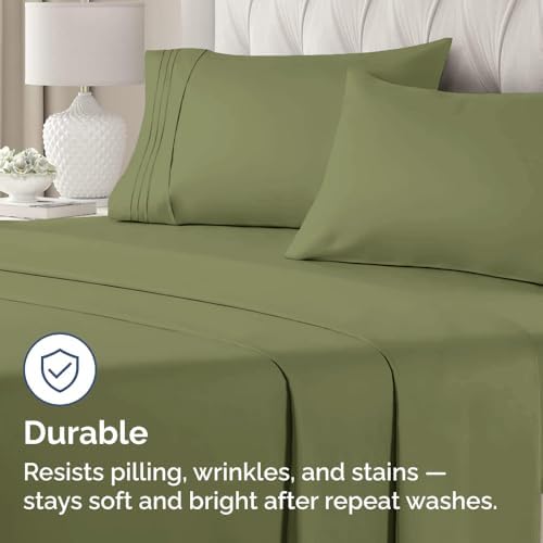 King Pillow Cases Set of 4 - Ultra Soft Pillowcase Covers - Sage Green