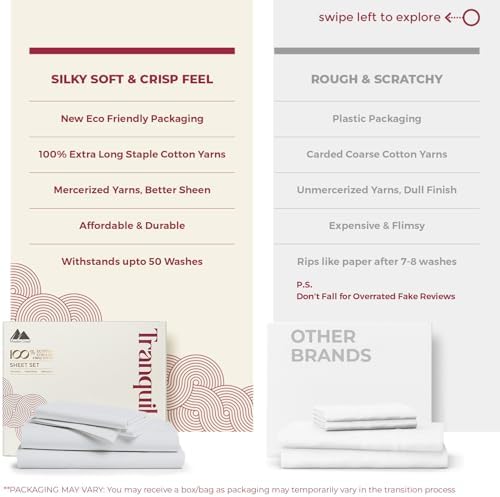 Mayfair Linen Egyptian Cotton Silver Queen Sheets Set - Luxury 800 Series High Thread Count Queen Bed Sheet Set (6 PC), Soft Cooling 16" Deep Pocket Hotel Bed Sheet Set - Tranquil Collection