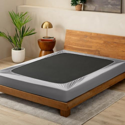 Bare Home Full Size Box Spring Cover Wrap Around (Full, Light Grey)