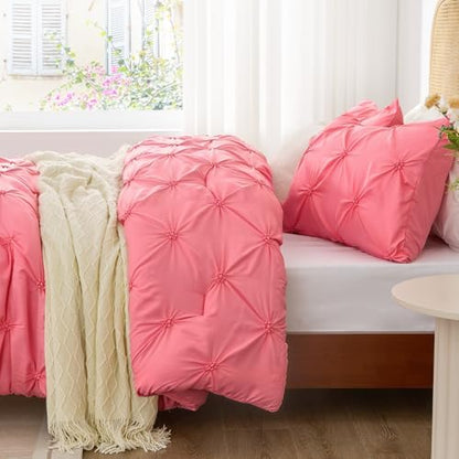 BEDELITE Twin Comforter Set Strawberry Pink,Lightweight & Soft Comforter