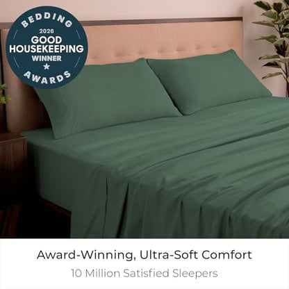 Mellanni Iconic 4-Piece, Ultra Soft Sheet Set (Cal King, Emerald Green)