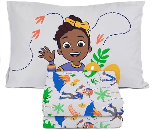 Sunny Side Up Kids Sheet Set Includes Sheets and Pillow Cover - 100% Microfiber Bedding and Room Decor, Gray - Blippi, 3 Piece Twin