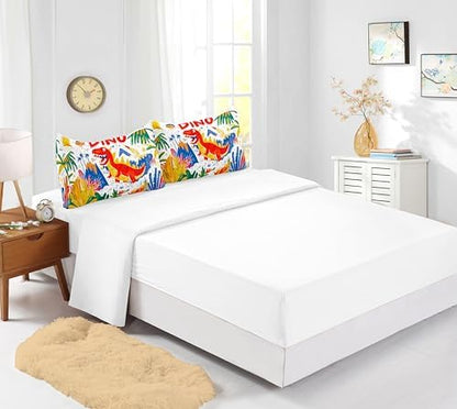 Helloosun 5PCS Dinosaur Comforter Sets Full,Cartoon Dinosaur Bedding Sets for Kids,Colourful Toddler Comforter Full