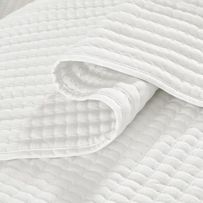Oversized King Quilt-White Lightweight Bedspreads Quilt Bedding Set