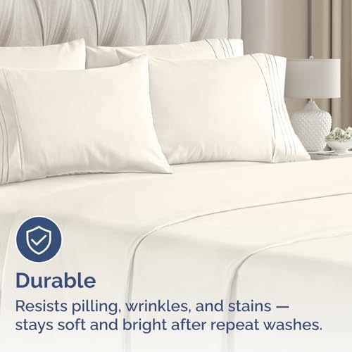 Standard Pillow Cases Set of 6 - Ultra Soft Pillowcase Covers - Off White