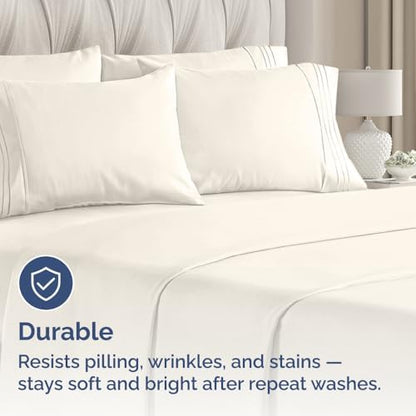 Standard Pillow Cases Set of 6 - Ultra Soft Pillowcase Covers - Off White