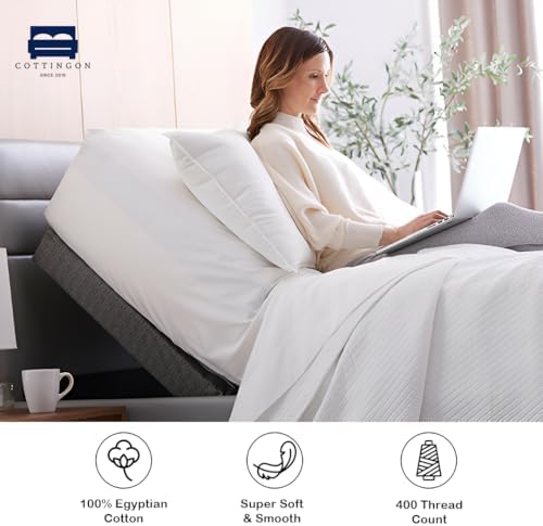 1 Piece Top Split King Fitted Sheet for Adjustable beds, 34" Split, White