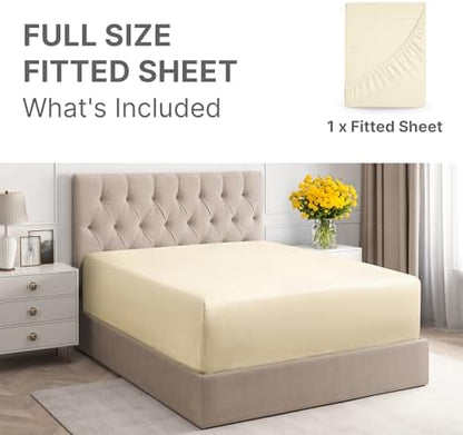 CGK Linens Extra Deep Full Fitted Sheet - Fitted Sheet Only - Off White