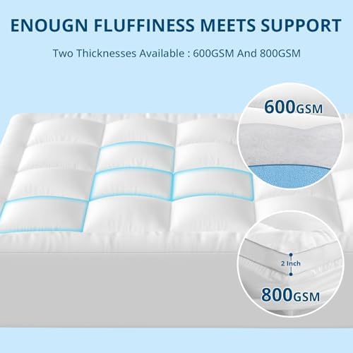 YUGYVOB King Mattress Topper Extra Thick, Cooling Plush Mattress Pad