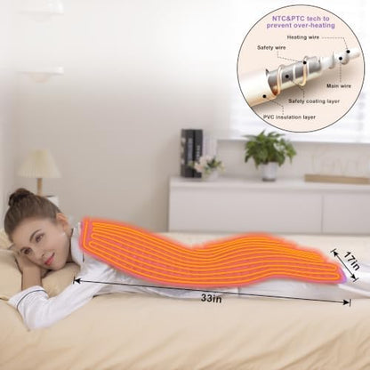 Heating Pad Electric Heat Pad, Hot Heated Pad,Multiple Temp and Timer Settings,Suitable for Shoulders, Neck, arms, Abdomen, Back, Legs, etc (Deep Purple, 33"X17")