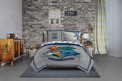Harry Potter Queen Comforter Set 7 Piece Kids Bedding, Gray