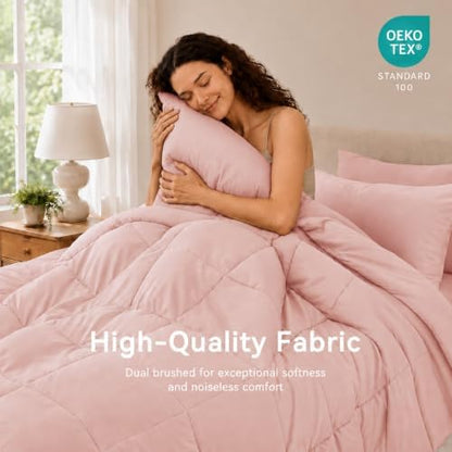 Anluoer Full Size Comforter Sets, 7 Piece Bed in a Bag Full Bedding Sets