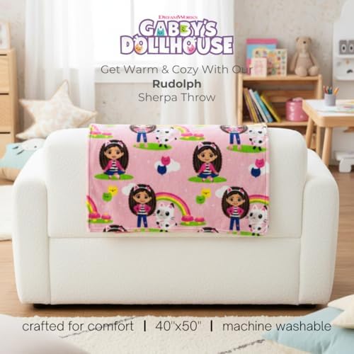 Gabby's Dollhouse Kids Bedding Super Soft Cozy Silk Touch Throw, 40 in x 50 in, (Officially Licensed Product) By Franco