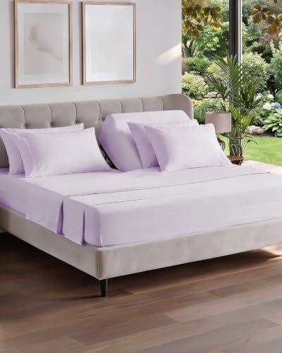 Flex Top Split Head King 6 Piece Sheet Set - Cooling - Light Lavender